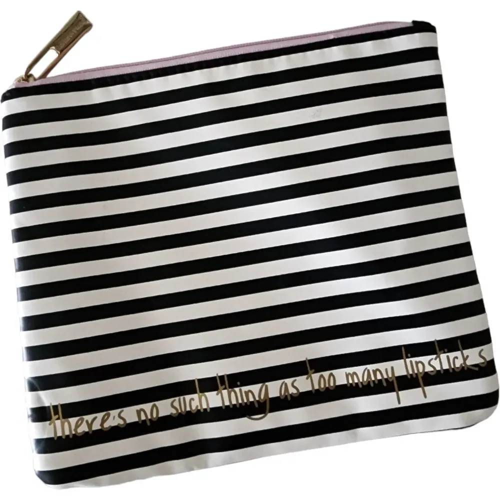 Balck & White Striped Cosmetic Pouch